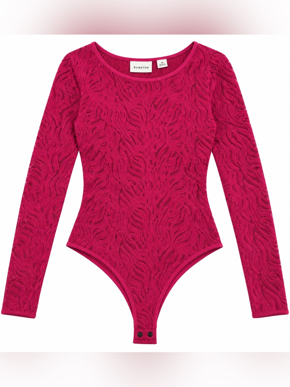 Aritzia Babaton Shapelace Long Sleeve Bodysuit Pink M